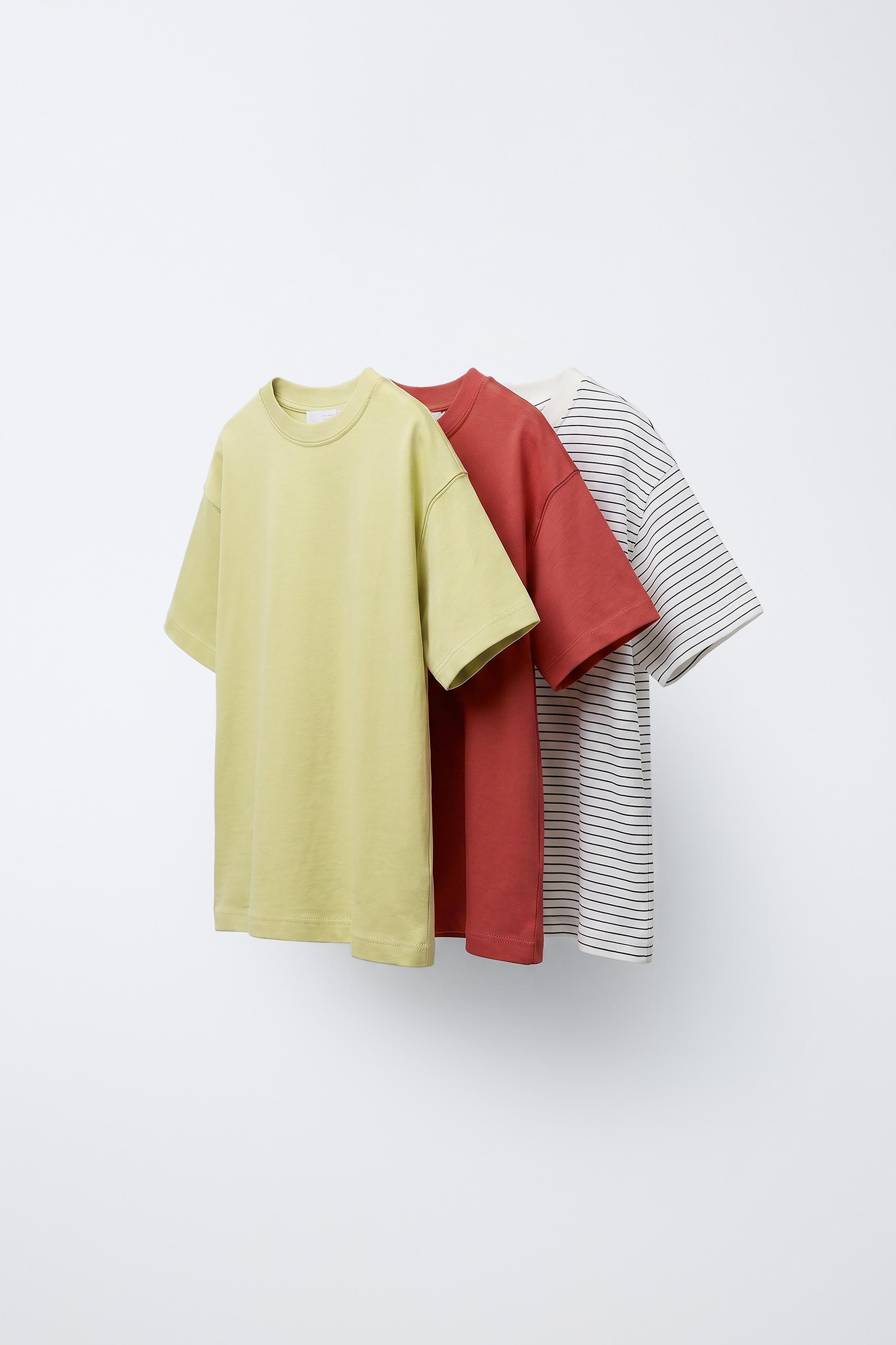 THREE-PACK OF BASIC AND STRIPED T-SHIRTS